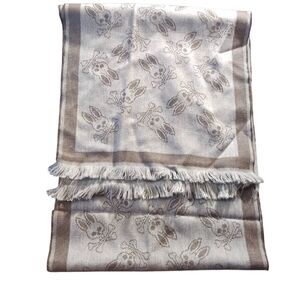 Psycho Bunny Gray and Brown Scarf